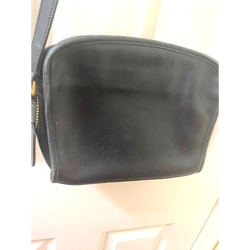 Vintage Coach Metropolis Black Leather Crossbody Bag 9087
